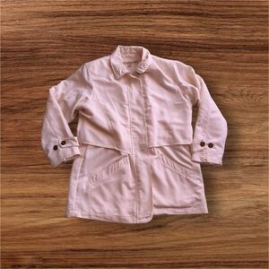 London Fog vintage jacket beige light zipper bottom tie long sleeve size M